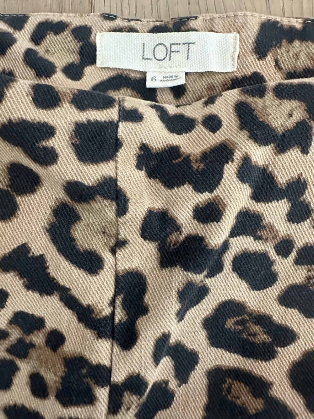 Loft Leopard Print Side Zip Straight Leg Pant - Picture 5 of 8